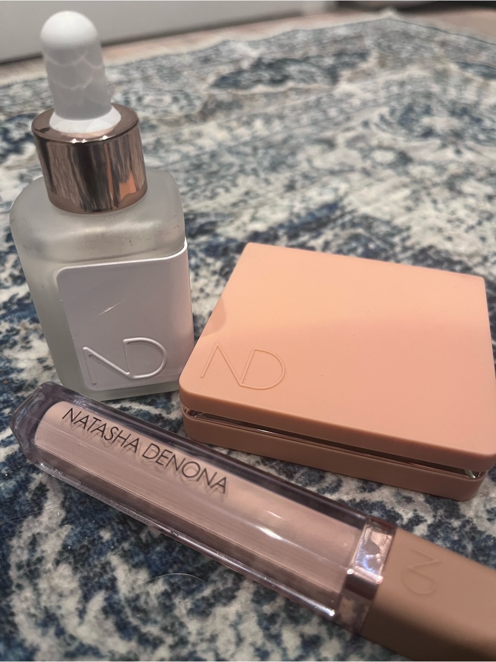 Natasha Denona Peach HY Glam, Highlighter Foundation Compact & Dewy Primer Serum